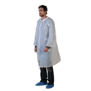 Blouse visiteur PE BD blanc fermeture à pressions