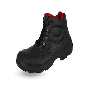 Chaussure de sécurité haute noire cuir hydrofuge semelle PU 