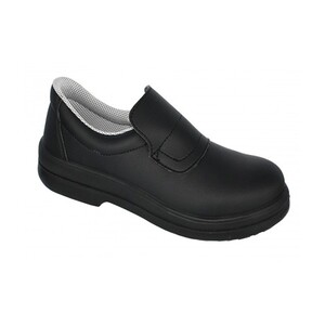 Mocassin noir microfibre semelle PU embout acier - S2