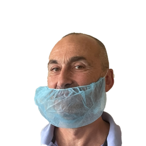 Cache barbe clip PLP non tissé bleu