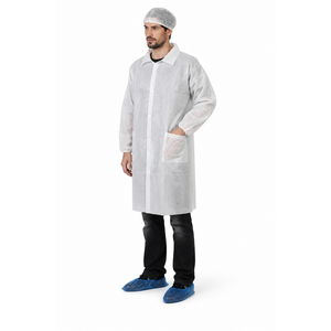 Blouse PLP non tissé blanc pressions col poches