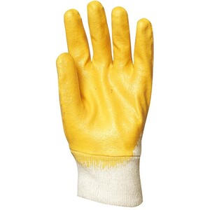 Gant enduction nitrile jaune support coton poignet élastique
