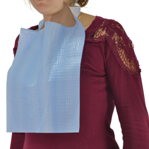 Bavoir enfant ouate + PE bleu