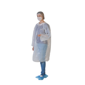 Kit visiteur avec blouse, charlotte clip, masque, surchaussure