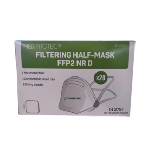 Demi-masque filtrant blanc pliable FFP2 NR D