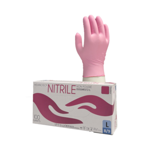 Gant nitrile rose non poudré