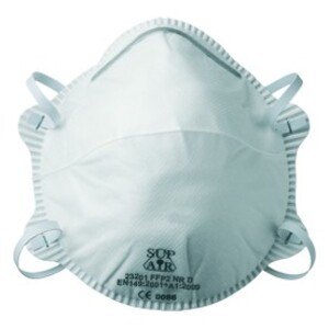Demi-masque  filtrant blanc à coque sans valve FFP2 NR D