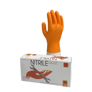 Gant nitrile orange non poudré