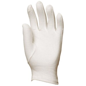 Gant coton blanc cousu coupe fourchette avec ourlet