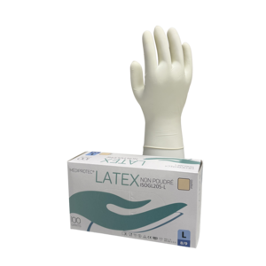 Gant latex non poudré rugueux