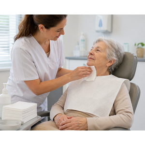 Carré de soins AIRLAID gauffré blanc 