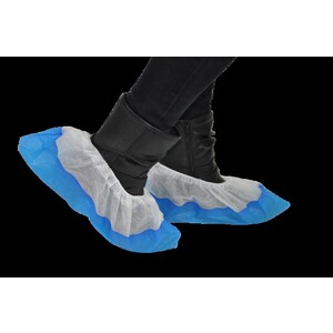 Surchaussures PLP non tissé blanc avec semelle PE bleue