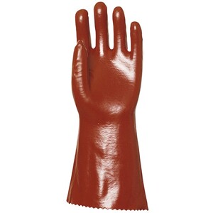 Gant PVC supérieur rouge support coton