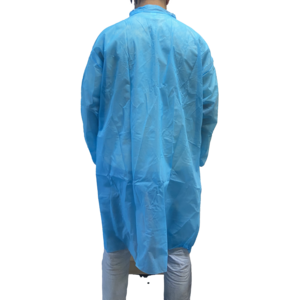 Blouse PLP non tissé bleu glissière poignets élastiqués