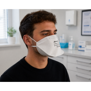 Demi-masque filtrant blanc pliable FFP2 NR D