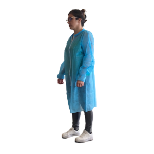 Blouse PLP non tissé bleu glissière poignets élastiqués