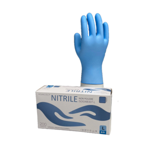 Gant nitrile bleu non poudré qualité PRO