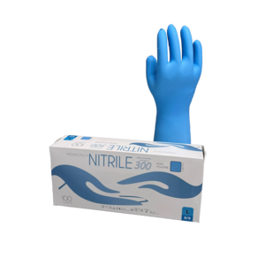 Gant nitrile bleu non poudré manchette longue