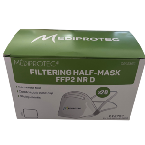 Demi-masque filtrant blanc pliable FFP2 NR D