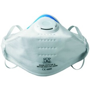 Demi-masque filtrant blanc pliable avec valve FFP3 NR D