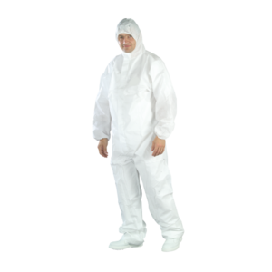 Combinaison MICROPORE blanche capuche, glissière