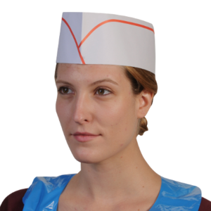 Calot papier blanc liseré rouge 