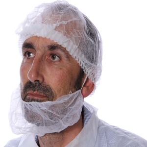 Cache barbe clip PLP non tissé blanc