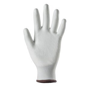 Gant nylon tricoté blanc enduit polyuréthane paume et doigts