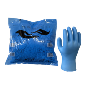 Gant nitrile bleu non poudré en sachet