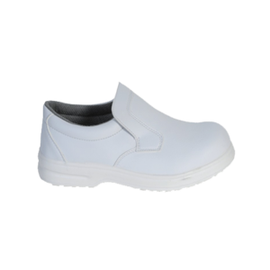 Mocassin de sécurité blanc embout acier - S2