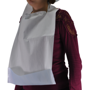 Bavoir gériatrique ouate + PE bleu 