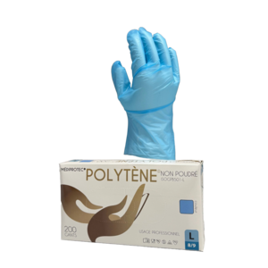 Gant polytène bleu non poudré qualité PRO