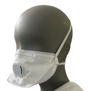 Demi-masque filtrant blanc avec valve pliable FFP2 NR D