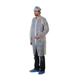 Blouse PLP non tissé blanc glissière poignets élastiqués