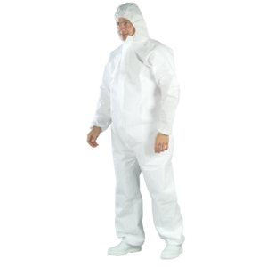 Combinaison SMS blanche fermeture à glissière, capuche