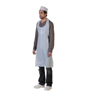 Tablier STD PE BD gaufré blanc