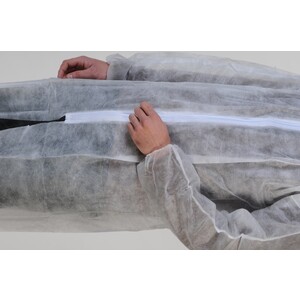 Blouse PLP non tissé blanc glissière poignets élastiqués