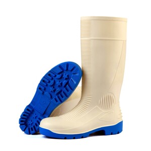 Botte blanche caoutchouc nitrilique/PVC coque acier S4